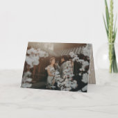 Merry and getrouwde Simple Script Photo Wedding Feestdagen Kaart (Achterkant)