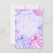 Merry and Joy Pastel Holiday Card with Gift Boxes Bedankkaart (Voorkant)