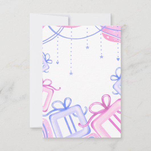 Merry and Joy Pastel Holiday Card with Gift Boxes Bedankkaart (Achterkant)