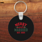 Merry And Married 2025 Christmas Couples Xmas Holi Sleutelhanger (Voorkant)