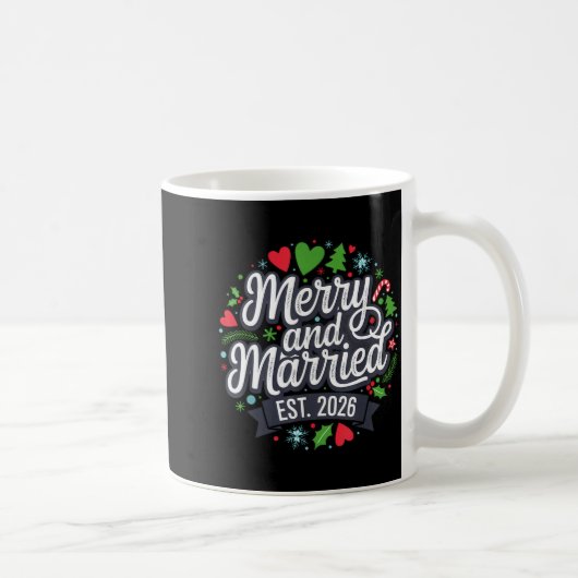 Merry And Married 2026 - Matching Couple Christmas Koffiemok (Rechts)