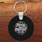 Merry And Married 2026 - Matching Couple Christmas Sleutelhanger (Voorkant)