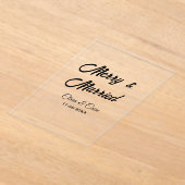 Merry and married add couple Name date holidayChr Acryl Uitnodigingen (Laagn)