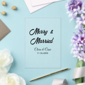 Merry and married add couple Name date holidayChr Acryl Uitnodigingen (Insitu (Huwelijk))