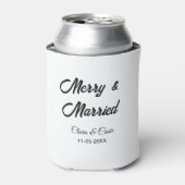 Merry and married add couple Name date holidayChr Blikjeskoeler (Blikje Voorkant)