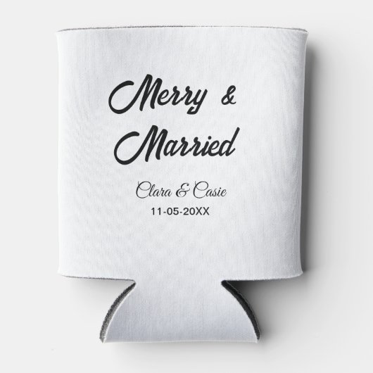 Merry and married add couple Name date holidayChr Blikjeskoeler (Voorkant)