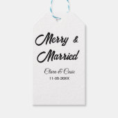 Merry and married add couple Name date holidayChr Cadeaulabel (Voorkant)