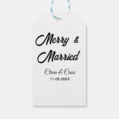Merry and married add couple Name date holidayChr Cadeaulabel (Achterkant)