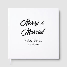 Merry and married add couple Name date holidayChr Gastenboek