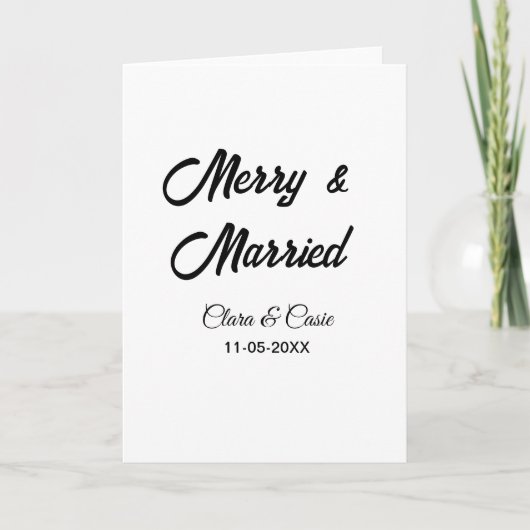 Merry and married add couple Name date holidayChr Kaart (Voorkant)