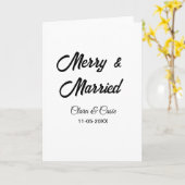 Merry and married add couple Name date holidayChr Kaart (Gele Bloem)