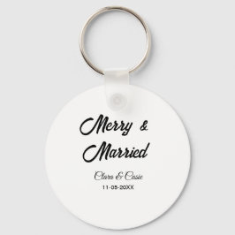 Merry and married add couple Name date holidayChr Sleutelhanger