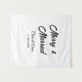 Merry and married add couple Name date holidayChr Wandkleed (Voorkant (horizontaal))