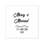 Merry and married add couple Name date holidayChr Zelfinktende Stempel (Design)