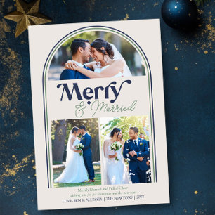 Merry and Married Arch Fotocollage Kerstmis Feestdagenkaart