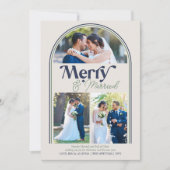 Merry and Married Arch Fotocollage Kerstmis Feestdagenkaart (Voorkant)
