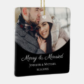 merry and married arch photo black chic keramisch ornament (Rechts)