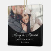 merry and married arch photo black chic keramisch ornament (Links)