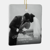 Merry and Married Calligraphy Newlyweds Modern Keramisch Ornament (Rechts)