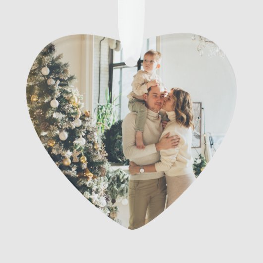 Merry and Married Christmas Familie Foto Ornament (voorkant)