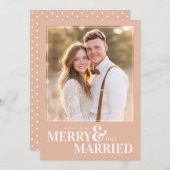 Merry and Married Christmas Photo Card Feestdagenkaart (Voorkant / Achterkant)