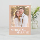 Merry and Married Christmas Photo Card Feestdagenkaart (Staand voorkant)