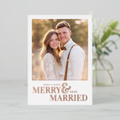 Merry and Married Christmas Photo Card Folie Feestdagenkaart (Staand Voorkant)
