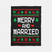 Merry And Married Couples Matching Ugly Christmas  Fleece Deken (Voorkant)