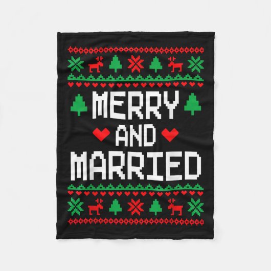 Merry And Married Couples Matching Ugly Christmas  Fleece Deken (Voorkant)