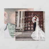  Merry and Married Elegant Photo Wedding Bedankkaart (Voorkant / Achterkant)
