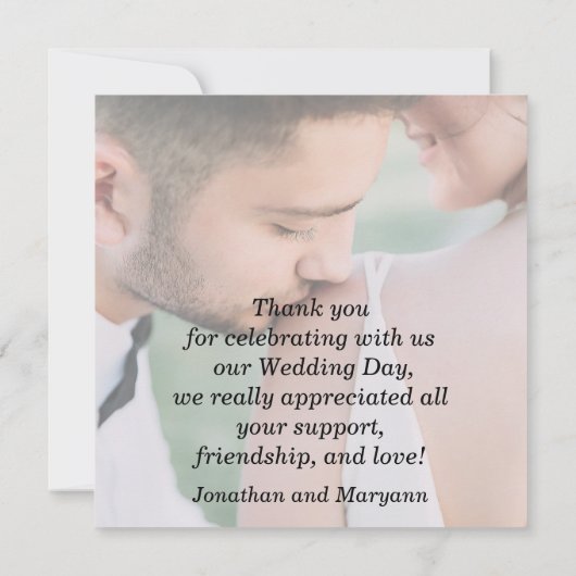  Merry and Married Elegant Photo Wedding Bedankkaart (Achterkant)