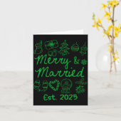 Merry And Married Est 2025 Christmas Couples Match Kaart (Gele Bloem)