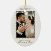 Merry and married first christmas keramisch ornament (Voorkant)