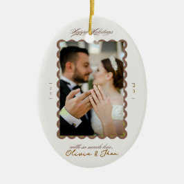 Merry and married first christmas keramisch ornament
