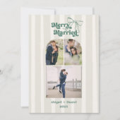 Merry and Married Hand Drawn Frame Photo Wedding Bedankkaart (Voorkant)