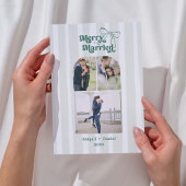 Merry and Married Hand Drawn Frame Photo Wedding Bedankkaart