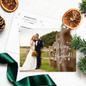 Merry and Married Holiday Aankondiging Briefkaart