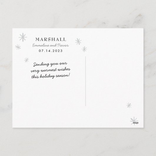Merry and Married Holiday Aankondiging Briefkaart (Achterkant)