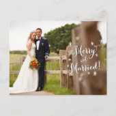 Merry and Married Holiday Aankondiging Briefkaart (Voorkant)