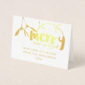 Merry and Married Mistletoe Foto Kerst Kaart (Voorkant)
