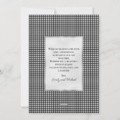 Merry and Married Newlywed Photo Black White Plaid Feestdagenkaart (Achterkant)