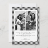 Merry and Married Newlywed Script Christmas Plaid Feestdagenkaart (Achterkant)