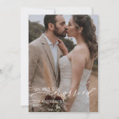 Merry and Married Overlay Script Wedding Bedankkaart (Voorkant)