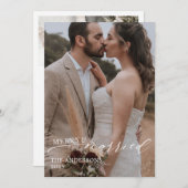 Merry and Married Overlay Script Wedding Bedankkaart (Voorkant / Achterkant)