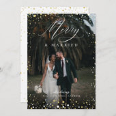 Merry and Married Pas getrouwd Mr. en Mrs. Feestdagenkaart (Voorkant / Achterkant)