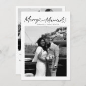 Merry and Married Pas getrouwd script voor kerst Feestdagenkaart (Voorkant / Achterkant)