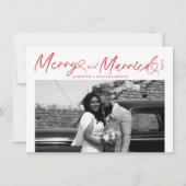 Merry and Married Pas getrouwd script voor kerst Feestdagenkaart (Voorkant)