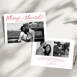 Merry and Married Pas getrouwd script voor kerst Feestdagenkaart