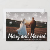 Merry and Married Photo Newylwed Kerstmis Feestdagenkaart (Voorkant)