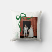 Merry and Married Script 2 Foto's Kerstboog Kussen (Voorkant)